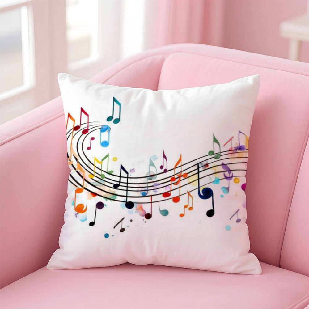 Sheet Music Printing Cushion Cover Pillow Case Soft Friendly Fabric & Concealed Zipper