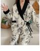 Plus Size Maternity Kimono Pajamas - Autumn/Winter Cotton for Postpartum & Breastfeeding