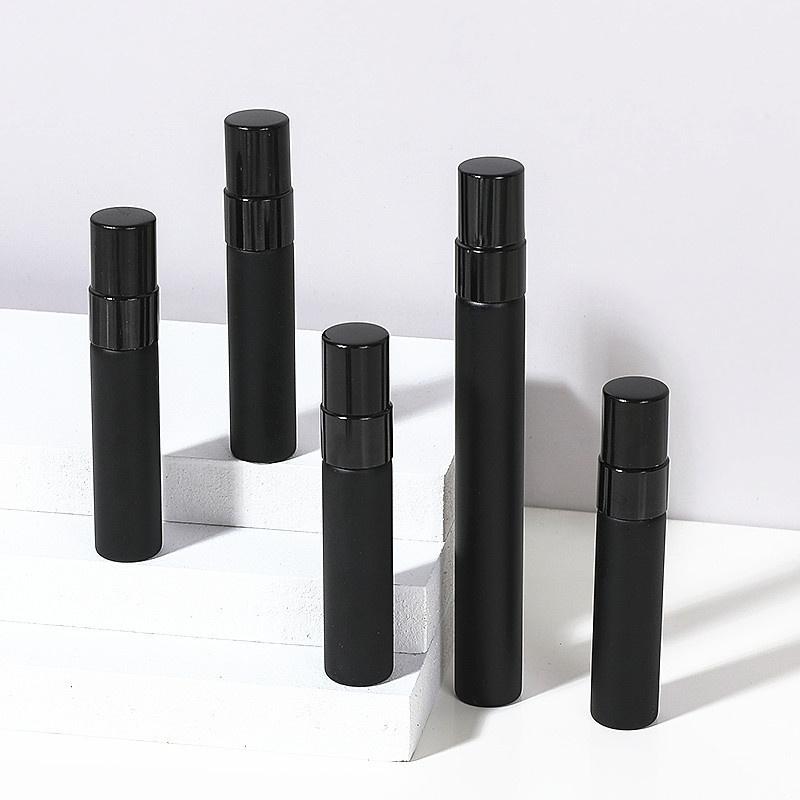 5/50/100PCS 5ml 10ml Black Perfume Bottle Perfume Glass Bottle Travel Cosmetic Tool Empty Cosmetics Bottle Sample Test Tube