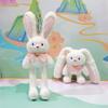 30cm Interesting Pulling Rabbit Plush Keychain Bunny Ears Can Be Pulled Plush Pendant Stress Relief Rabbit Toy Birthday Gift