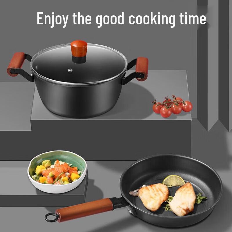 KBH Lingster Iron Wok & Soup Pot 2-Piece Set