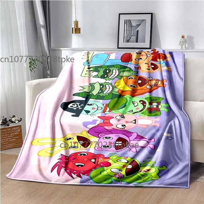 Happy Tree Friend Cartoon Blankets,Soft Warm Throw Blanket,for Bathroom Bedroom Living Room Sofa Bed Car,brighday Gift