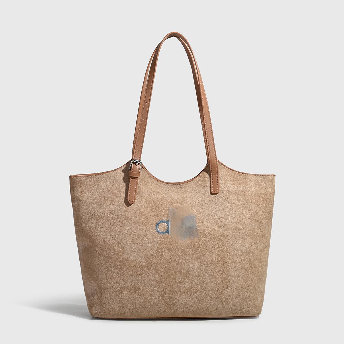 

European Suede Crossbody & Shoulder Handbag - Large Capacity Commuter Tote for Women 40*12*30 cm хакі