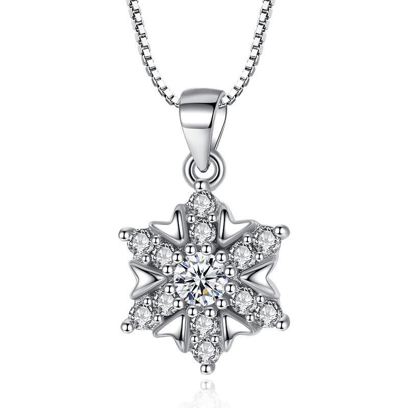 

Weihua Кулон Циркон Счастливая Звезда Анис Снежинка Ожерелье Ожерелье-Снежинка Подвеска Женские Посеребренные Украшения