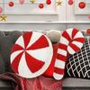 Christmas Candy Pillow Decorative Candy Cane Shaped Throw Pillow Cute Plush Xmas Tree Peppermint Cushion for Sofa Couch Living Room Xmas Decor