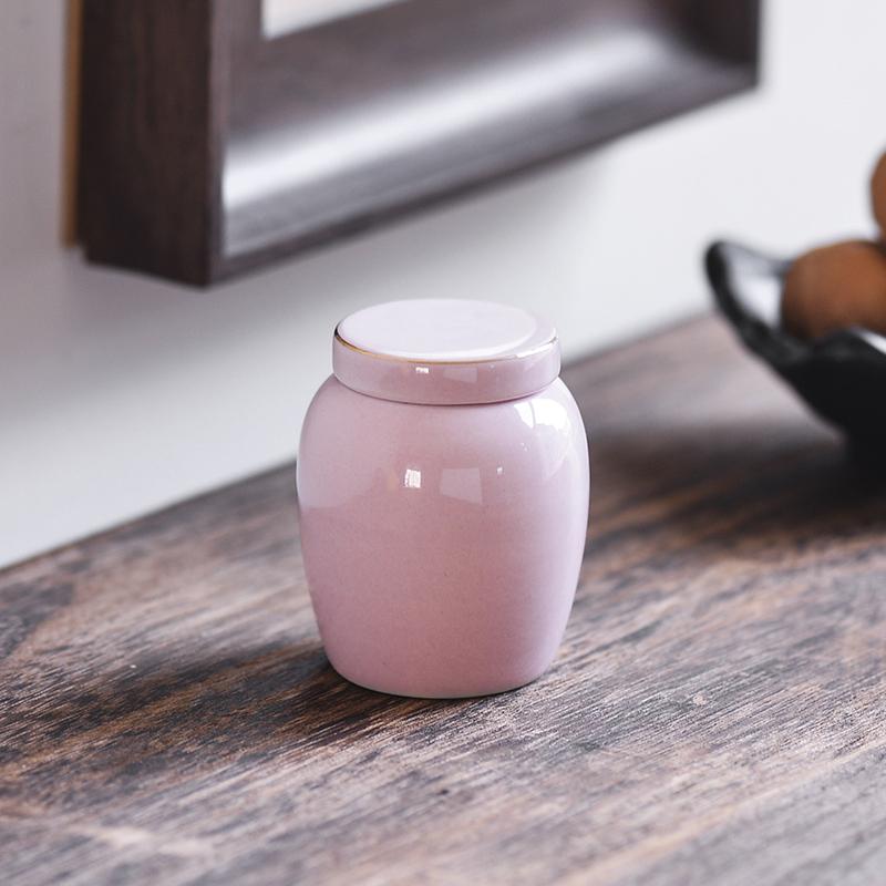 Nordic Mini Ceramic Tea Leaf Jar Fragrant Powder Sealing Portable Travel Small Tea Jar Gilded Porcelain Storage Bottle Container