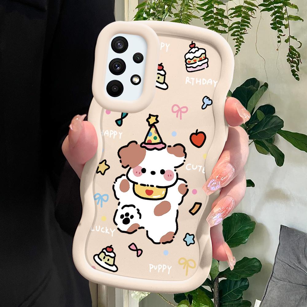 

Окрашенный узор Big Wave Edge Мягкий силиконовый материал Macaron чехол для телефона противоударный защитный резиновый чехол для Samsung Xiaomi Poco Redmi Xiaomi Poco C75 5G белый