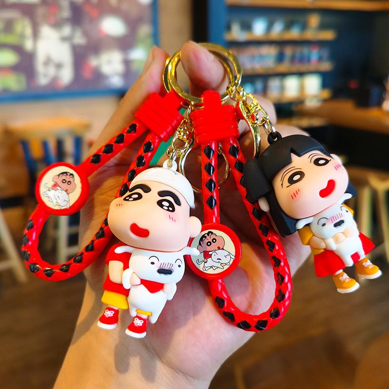 Couple Crayon Shinchan Keychain Doll Machine Keychain Holiday Gift Companion Gift Couple Cute Girl Personalized Gifts Fashion