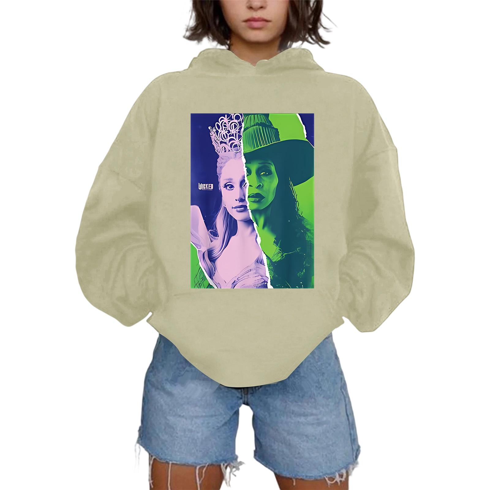 

Женская модная повседневная толстовка с капюшоном, длинным рукавом и принтом XXL жёлтый