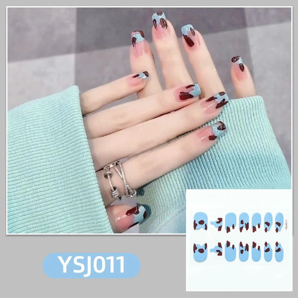 

24 шт., полоски для лака для ногтей, самоклеящиеся художественные дизайнерские наклейки, полное покрытие, гелевые обертывания, красочные наклейки, женские наклейки, декоративный слайдер