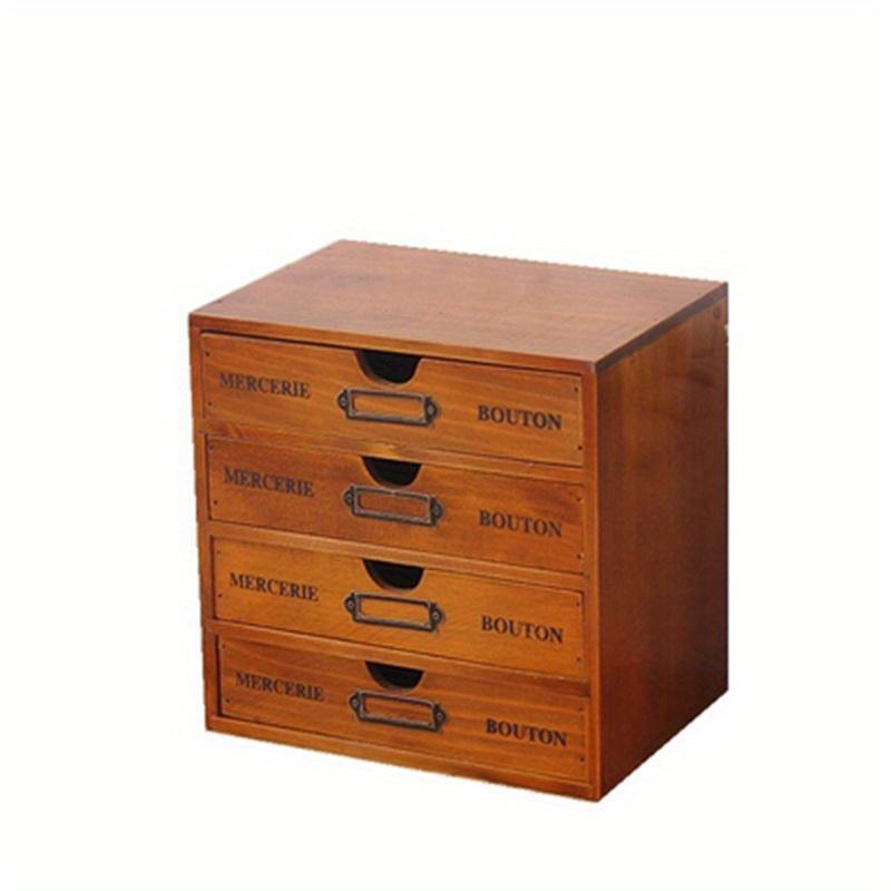 1pc 3/4/5 Drawers Retro Cosmetics&office Supplies Desk Storage box,Suitable for Dressing Table,school,office,dormitory Items Organization.