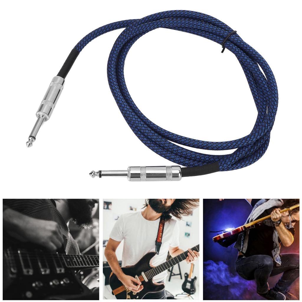 1Celsius4 Inch Cable Guitar Cable Bass Noise Reduction Braid Shielding 6.35mm Instrument Cable for Electric Guitar Amplifier