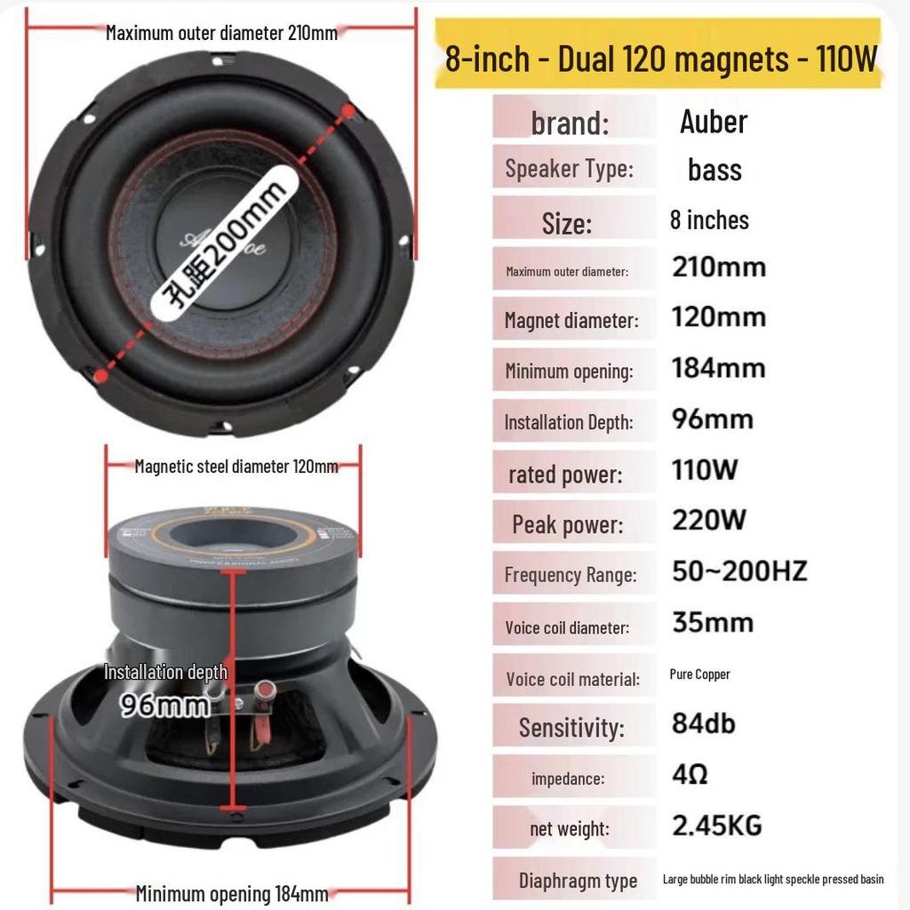 8-inch Dual Magnetic Subwoofer KTV Speaker with Heavy Bass for Home Theater