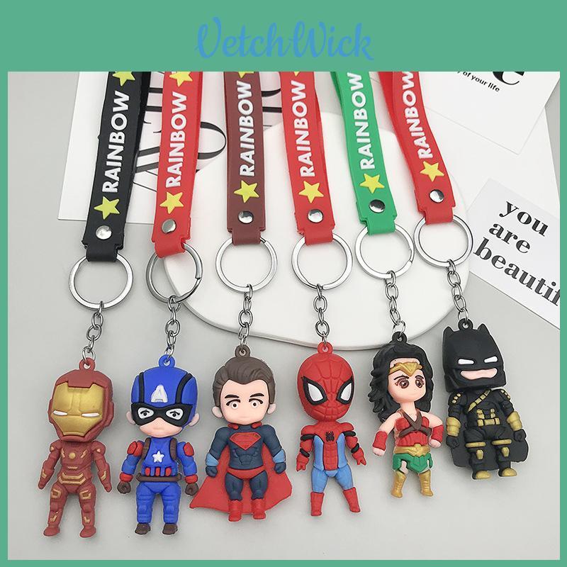 Marvel And Dc Hero Keychain Set Durable And Colorful Superheroes Keyring For Kids And Adults