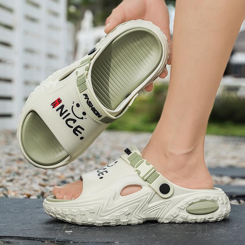 Summer new niche two wear sandals fashionable and versatile personality thick bottom stepping on shit feeling comfortable one-word drag non-slip sand