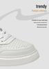 Korean Style Men's White Thick Sole Breathable Casual Sneakers