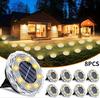 4/8/12PCS Solar Lights Outdoor Waterproof 8 LED Solar Ground Light Warm White Solar Buried Light for Patio Garden Lawn Driveway