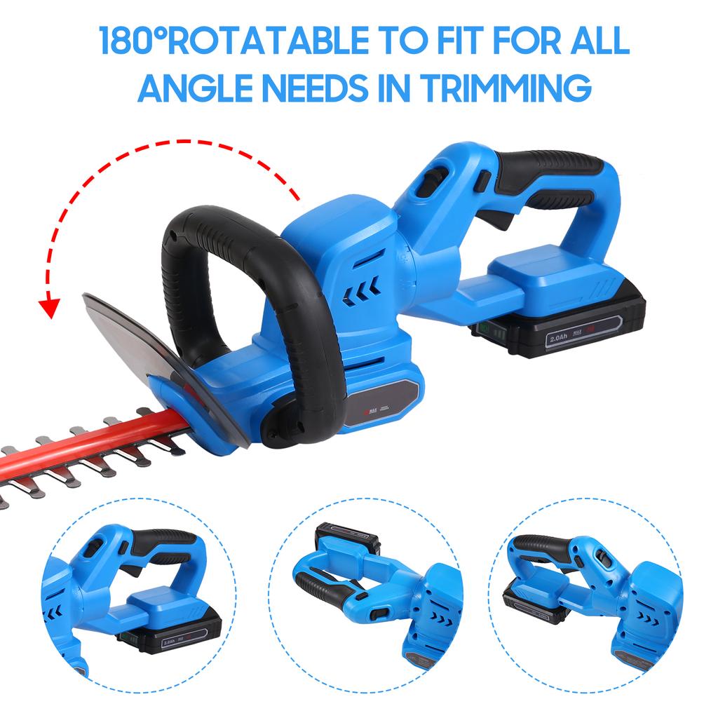 Akku-Heckenschere, 20 V elektrischer Buschschneider mit 22"" Doppelklingen, 3/4"" Schnitt