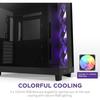 Boîtier moyen-tour - nzxt - h6 flow rgb - double chambre - 3 ventilateurs 120 mm rgb - noir