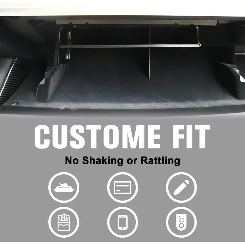 Car Glove Box for Tesla Model 3/Y 2018-2025 Storage Partition Plate Console Organizer Container Glovebox Center Layered Shelf