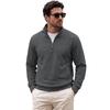 Felpa da uomo con mezza zip e maniche lunghe, pullover dal taglio ampio con tasche per abbigliamento casual