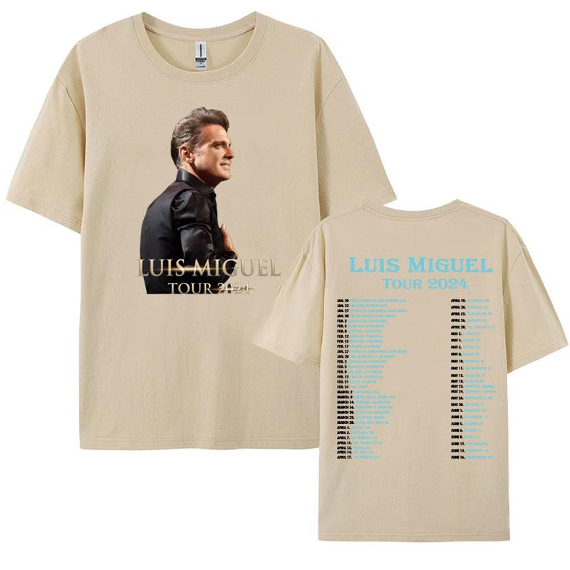 Vintage Luis Miguel Tour 2024 Graphic T Shirt Men Women Harajuku Hip Hop Rock Tshirt Man Casual 100 Cotton Short Sleeve Tshirt