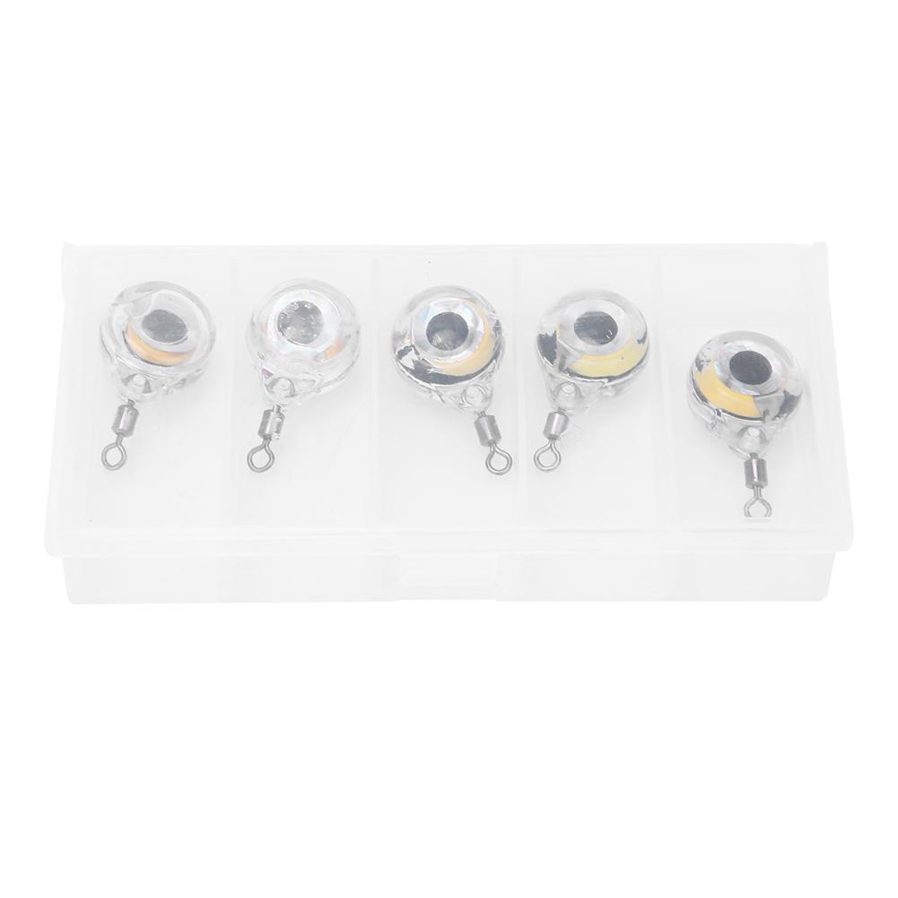 5 Pcs LED Underwater Fishing Light Eye Shaped Night Lamp Lure Attractor Lure Bait Tool