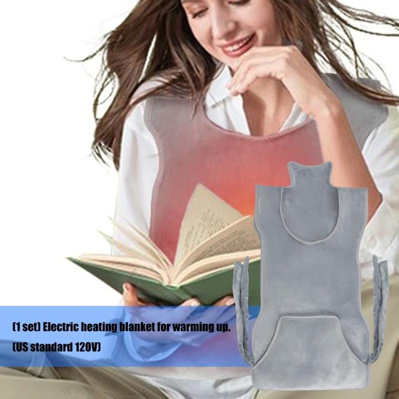 Large Electric Heating Pad For Muscle Relaxation Full Back Coverage Flannel Fabric With Safety Shut Off 120V