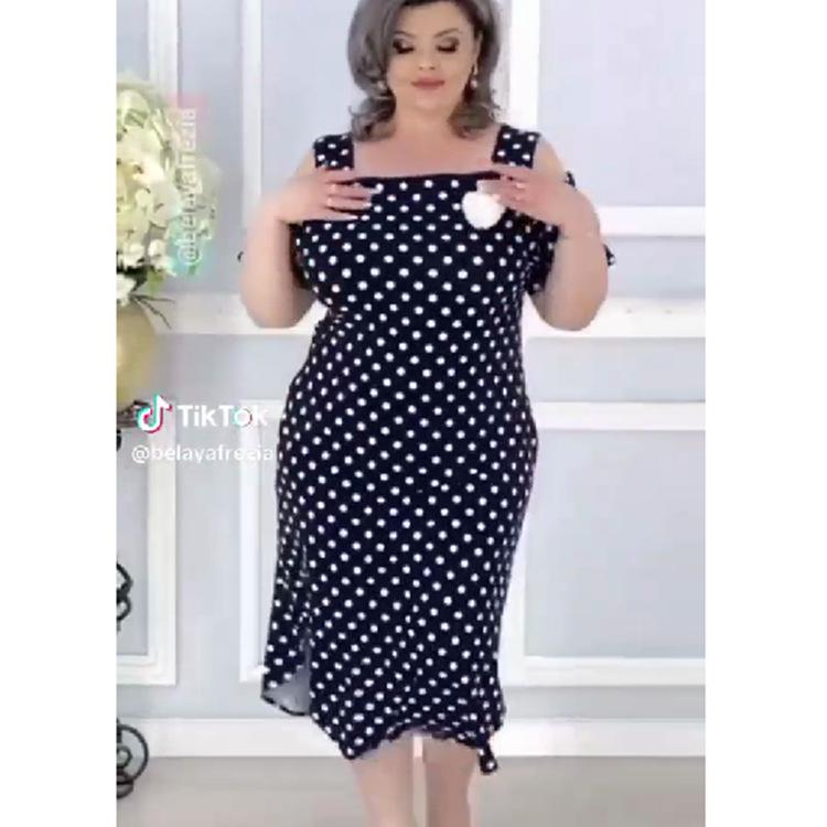 Letnia sukienka damska w kropki 2024 - styl europejski i amerykański
