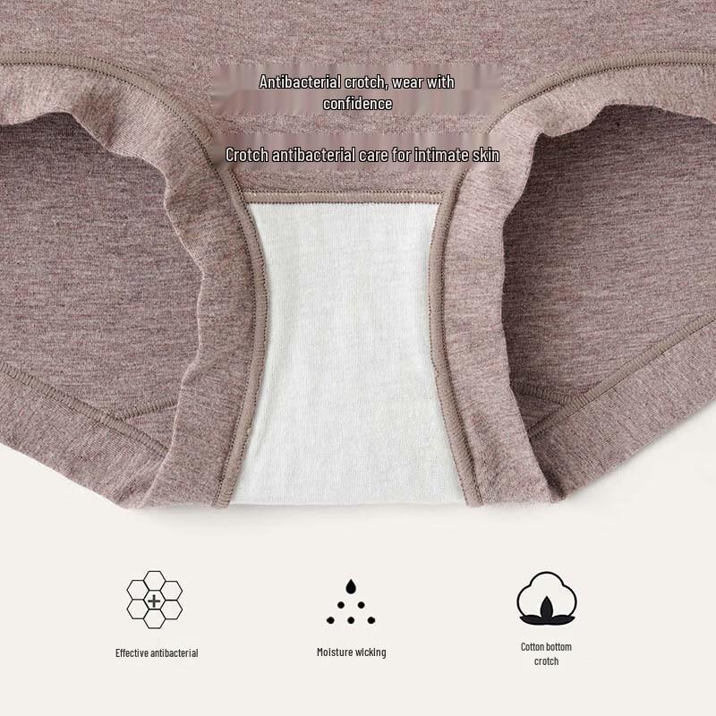 YOUNGYELL Women's High-Waist Pure Cotton Antibacterial Boxer Briefs 3-Pack