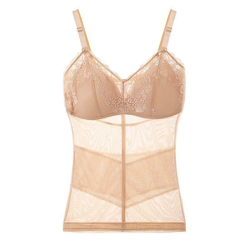 Seamless Back-shaping Body-slimming and Belly-controlling Vest, Feminine Lace for All Seasons