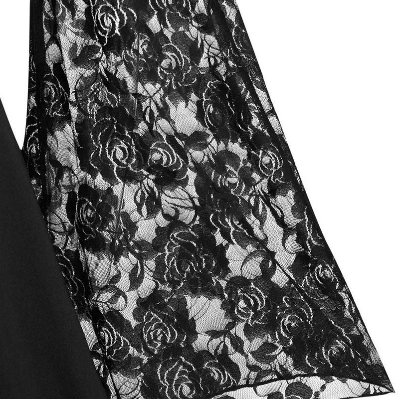 Sexy Elegantes Spitzen-Mini-Kleid Damen Robe Gothic Vintage A-Linie Partykleidung Frau Kleidung Streetwear