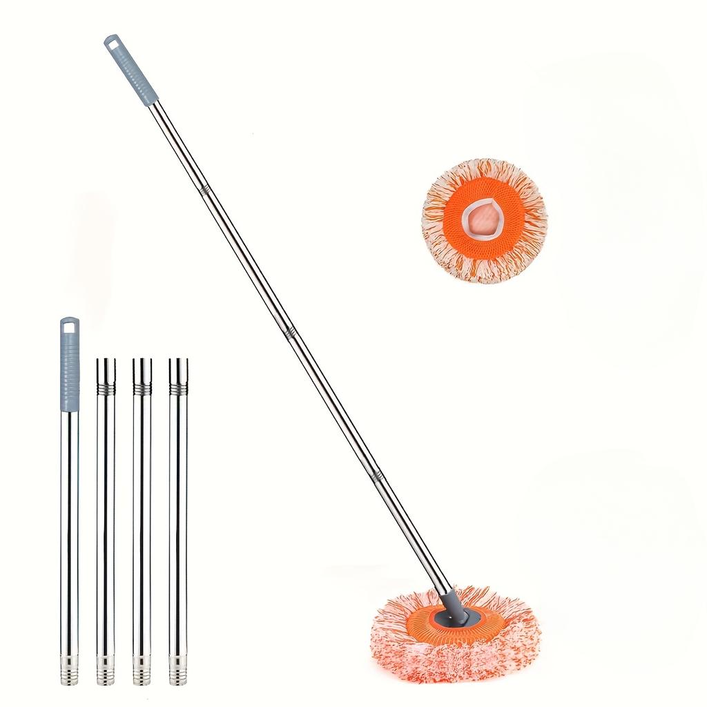 180° Rotatable Cleaning Mop Brush with Long Handle - Thickened Coral Fleece Wall & Ceiling Scrubber for Floors, Windows & Corners