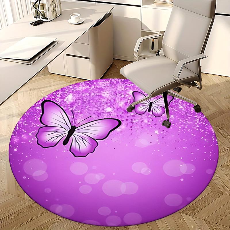 Purple Butterfly Office Carpet Chair Mats, Home Decor, Sofa Rug, Office Carpet Gift for Bedroom, Living Room, Various Rooms1118066a