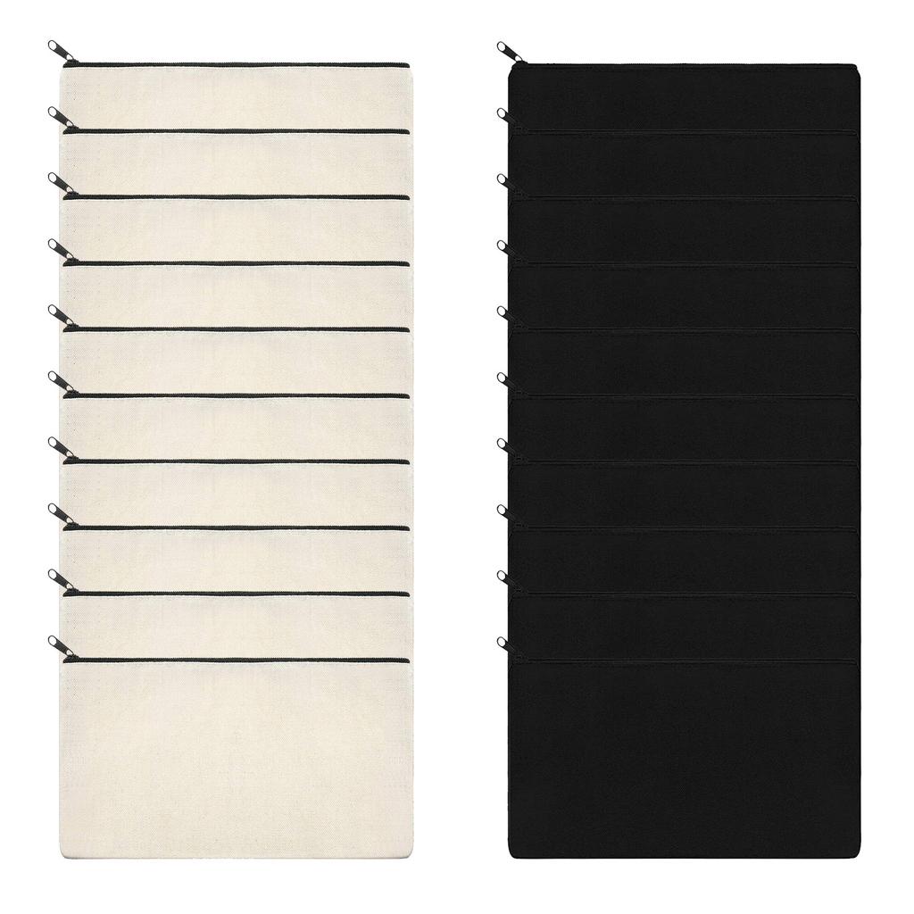 10pack Blank Diy Craft Bag Canvas Pencil Case Makeup Bags Zipper Pouch Bags Cosmetic Pouch School Craft Stationery Supplies