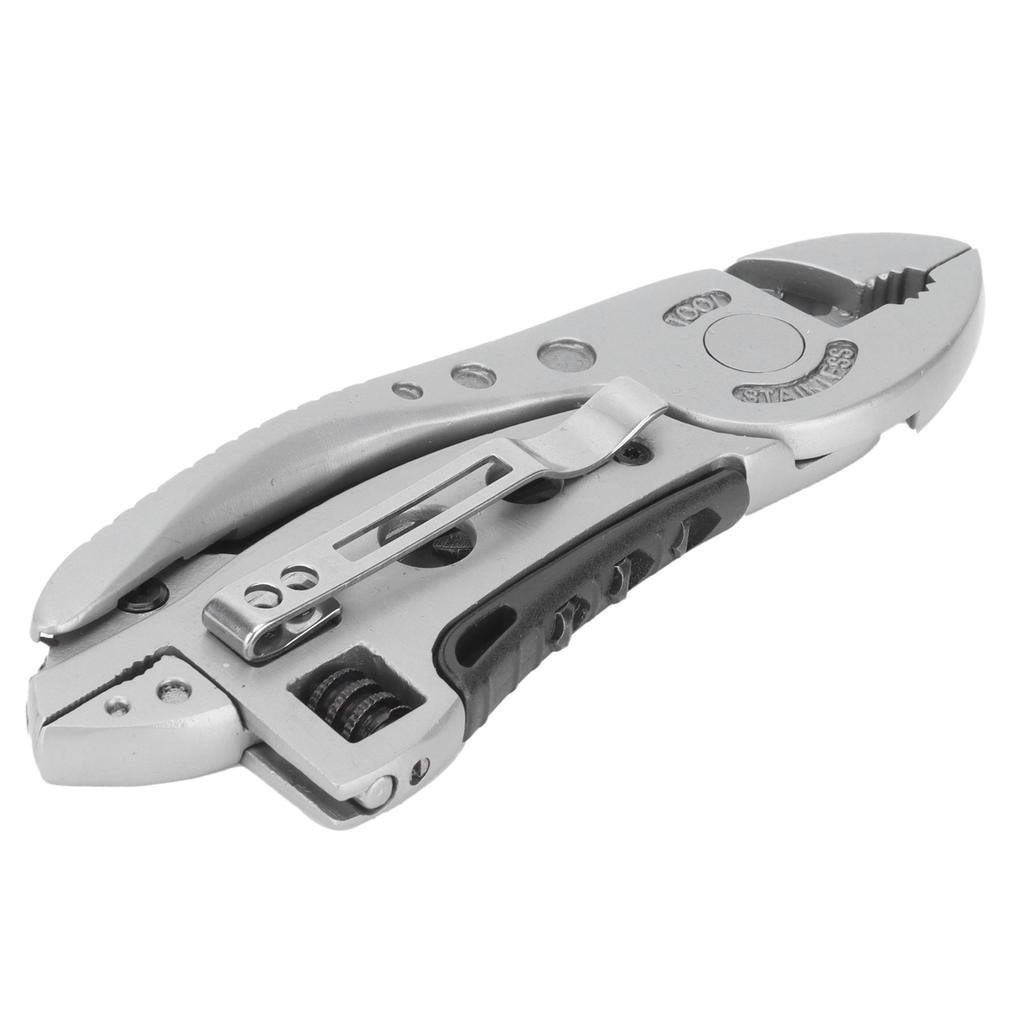 Multi Tool Adjustable Wrench Screwdriver Bits Pliers Survival Emergency Gear Assembly
