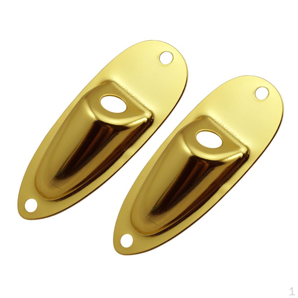 

2 Guitar Output Socket Plate W / 4 Screw for ST срібний