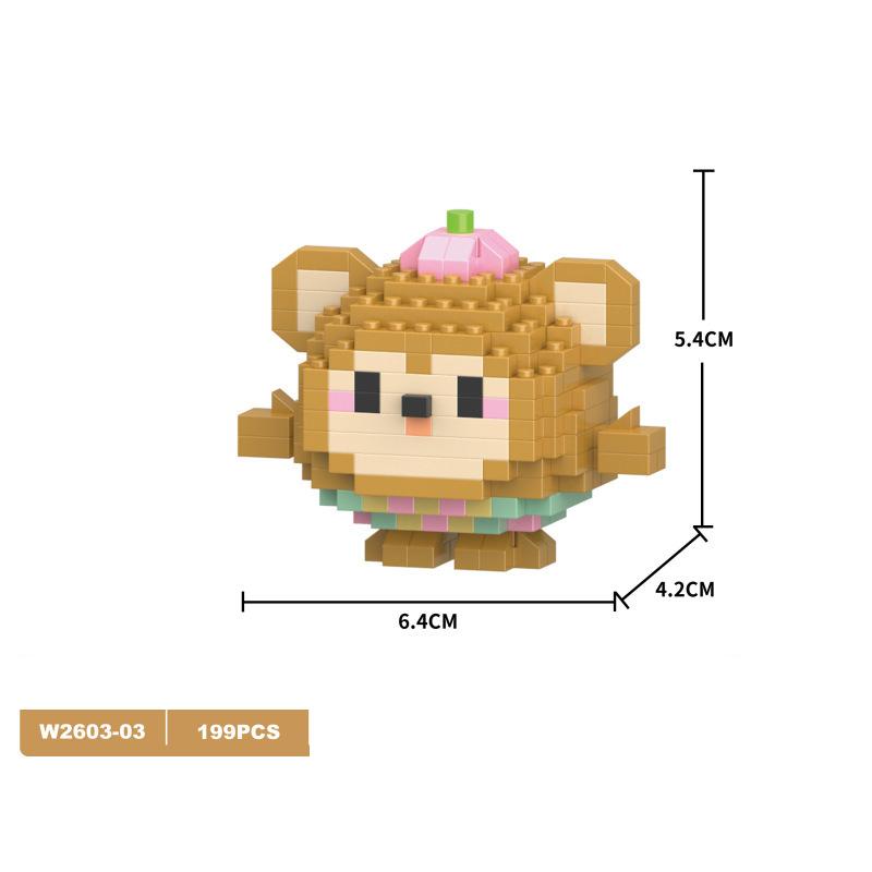 Lovely Animal Sphere Nanobrick Micro Diamond Block Panda Duck Elephant Penguin Dog Fox Build Brick Frog Owl Wolf Rabbit Cow Plaything