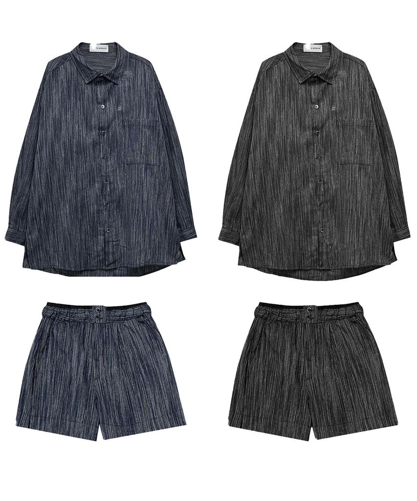 SMITHARMOR Summer Line Linen Shirt And Shorts Set_2 Colors