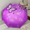 Purple Butterfly Auto Open Close Umbrella - Portable Folding Design with Iron Frame - Gift for Fans, Travelers, Daily Use1121148a
