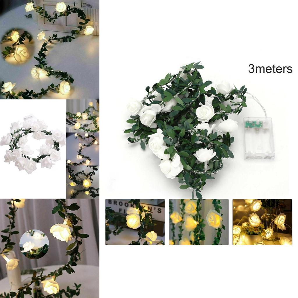Elegant Warm White Led Rose Flower String Lights With Battery Box For Versatile Decorations