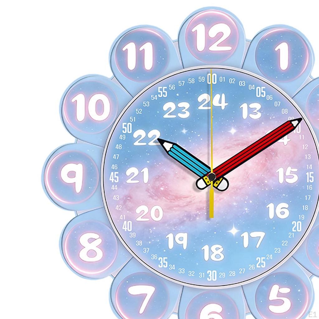 Learning Clock for Kids Analog To Tell Time Teaching Classroom Bedroom