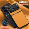 Leather Matte Phone Case For iPhone 17 Pro Max Air 13 12 Mini 11 16 Pro Max 14 15 Plus Car Magnetic Stand Protector Cover