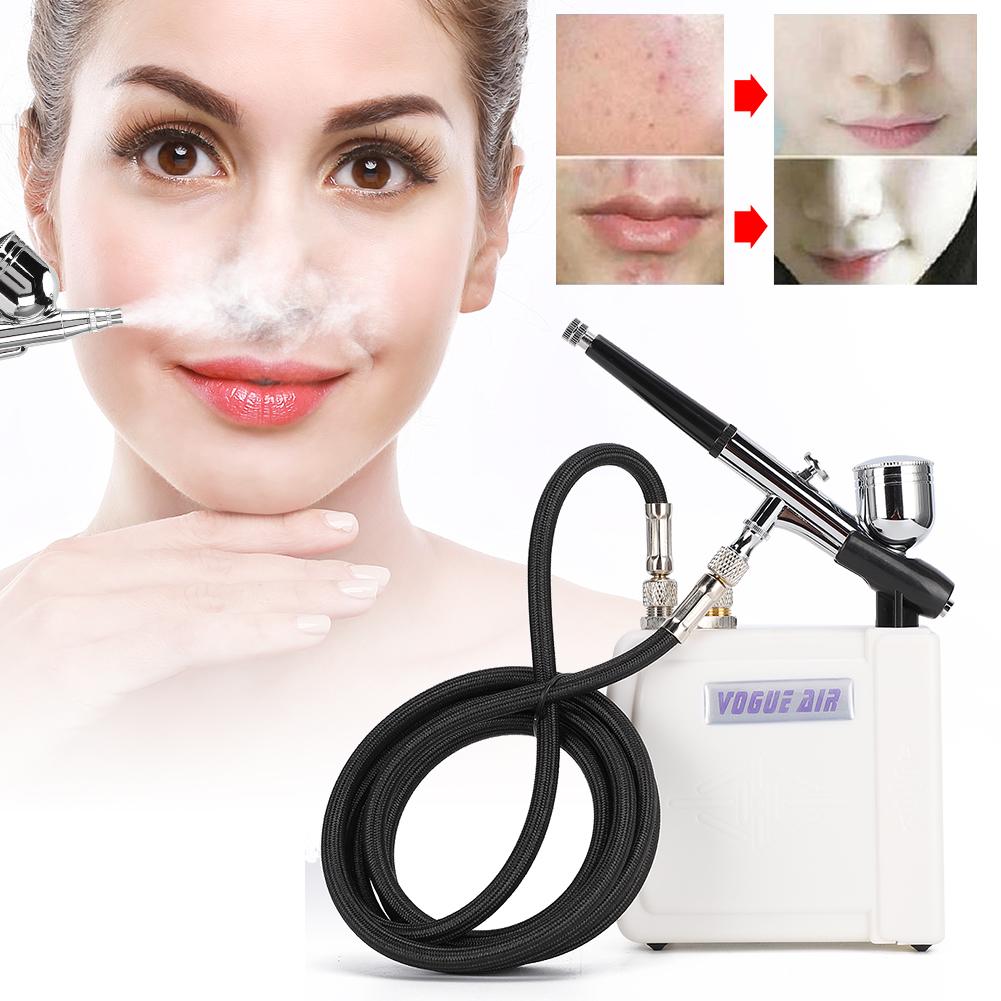 Airbrush Makeup Kit Spray Gun Beauty Airbrush Kit for Beauty Salon Home WhiteEU Plug 220V