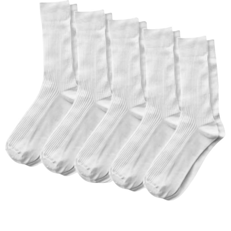 

Simplejewel 5 Pairs Daily Men Dress Fall Winter Walk Cotton High Socks Black Classic Bussiness Large Plus Size Eu40-48 One Size