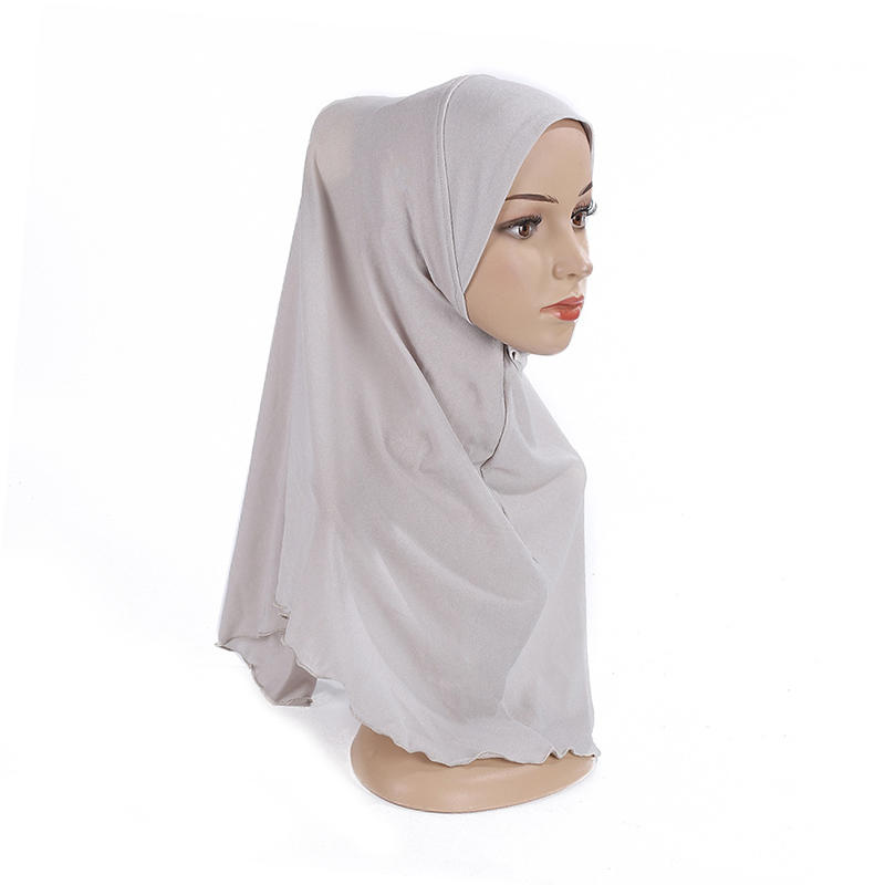 Big Girls Plain Hijab Hats Muslim Scarf Islamic Headscarf Hat Amira Pull On Headwrap Hot Sell Ramadan Pray Hat