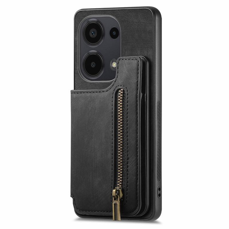 Retro Skin Wallet Back Cover for Redmi Note 13/K70/K70E/K70 Pro, for Google Pixel 9 Pro Card Slots Zipper Style case Cover