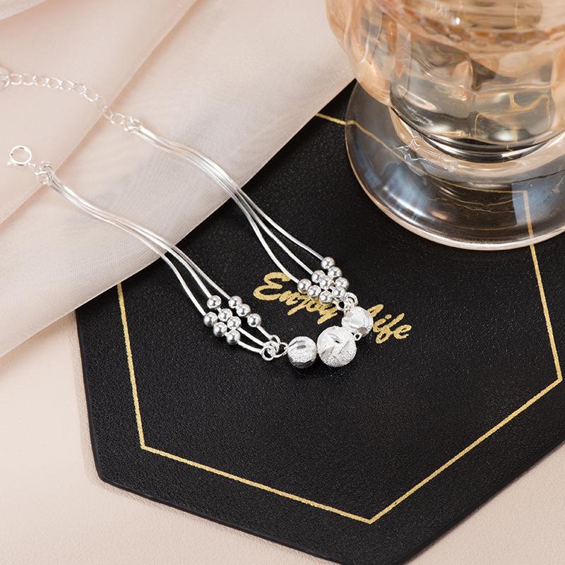 S925 Silber Drei Leben Drei Welten Armband - Leichter Luxus, Glücksperlen-Design, Ideales Geschenk für den chinesischen Valentinstag oder Geburtstag