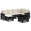Garden Sofa Set 7 Pieces Black and Cream White Poly Rattan