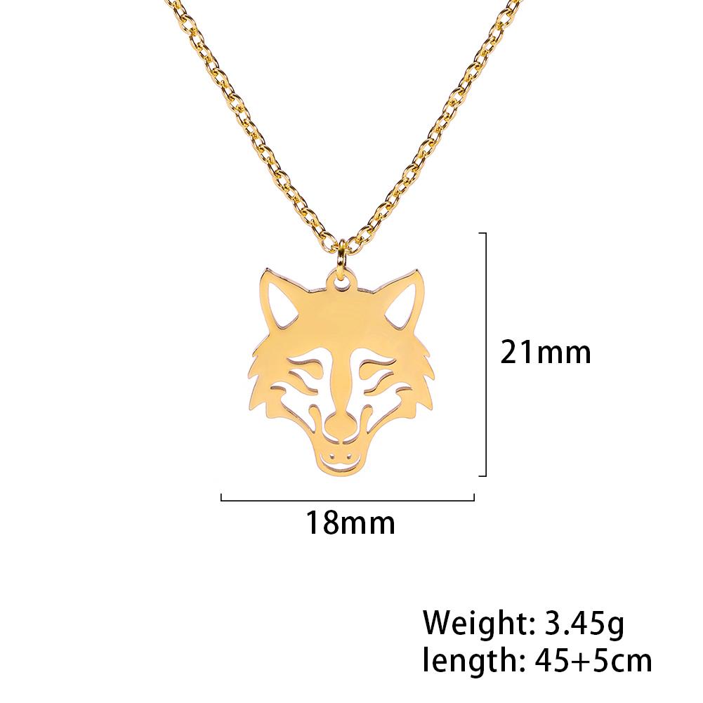 Teamer Cool Animal Wolf Head Pendant Necklace for Women Men Stainless Steel Wolf Pendant Vintage Punk Party Jewelry Animal Gifts